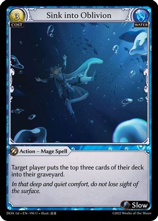 Sink into Oblivion (DAWN OF ASHES 1ST EDITION) Foil - Premium Grand Archive Single from Weebs of the Shore - Just $0.08! Shop now at Game Crave Tournament Store