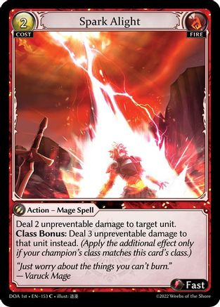 Spark Alight (DAWN OF ASHES 1ST EDITION) Foil - Premium Grand Archive Single from Weebs of the Shore - Just $0.08! Shop now at Game Crave Tournament Store