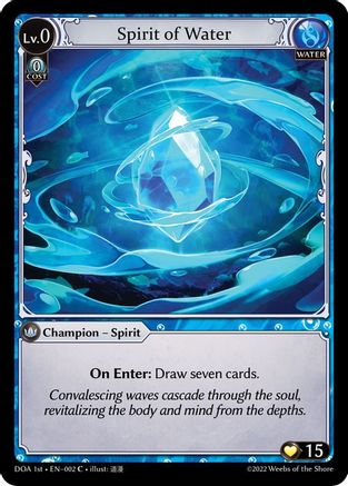Spirit of Water (DAWN OF ASHES 1ST EDITION) - Premium Grand Archive Single from Weebs of the Shore - Just $0.25! Shop now at Game Crave Tournament Store