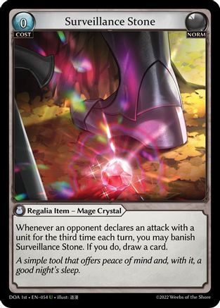 Surveillance Stone (DAWN OF ASHES 1ST EDITION) Foil - Premium Grand Archive Single from Weebs of the Shore - Just $0.07! Shop now at Game Crave Tournament Store