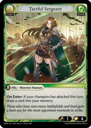 Tactful Sergeant (DAWN OF ASHES 1ST EDITION) Foil - Premium Grand Archive Single from Weebs of the Shore - Just $1.24! Shop now at Game Crave Tournament Store