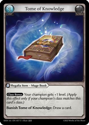 Tome of Knowledge (DAWN OF ASHES 1ST EDITION) Foil - Premium Grand Archive Single from Weebs of the Shore - Just $7.50! Shop now at Game Crave Tournament Store