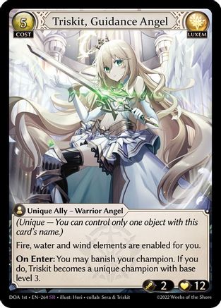 Triskit, Guidance Angel (DAWN OF ASHES 1ST EDITION) Foil - Premium Grand Archive Single from Weebs of the Shore - Just $2.27! Shop now at Game Crave Tournament Store