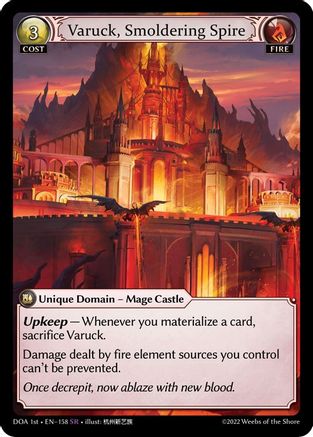 Varuck, Smoldering Spire (DAWN OF ASHES 1ST EDITION) Foil - Premium Grand Archive Single from Weebs of the Shore - Just $2.41! Shop now at Game Crave Tournament Store