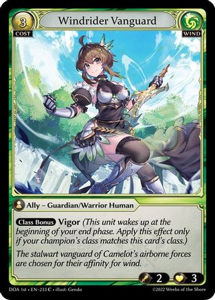 Windrider Vanguard (DAWN OF ASHES 1ST EDITION) - Premium Grand Archive Single from Weebs of the Shore - Just $0.25! Shop now at Game Crave Tournament Store