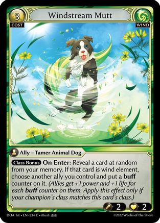 Windstream Mutt (DAWN OF ASHES 1ST EDITION) Foil - Premium Grand Archive Single from Weebs of the Shore - Just $0.08! Shop now at Game Crave Tournament Store