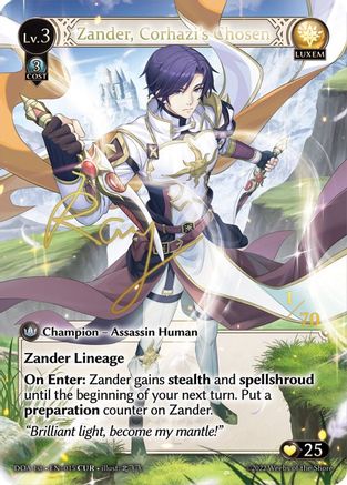 Zander, Corhazi's Chosen (CUR) (DAWN OF ASHES 1ST EDITION) - Premium Grand Archive Single from Weebs of the Shore - Just $0! Shop now at Game Crave Tournament Store