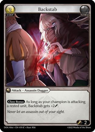 Backstab (DAWN OF ASHES ALTER EDITION) - Premium Grand Archive Single from Dawn of Ashes Alter Edition - Just $0.25! Shop now at Game Crave Tournament Store