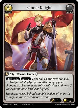 Banner Knight (DAWN OF ASHES ALTER EDITION) - Premium Grand Archive Single from Dawn of Ashes Alter Edition - Just $0.25! Shop now at Game Crave Tournament Store