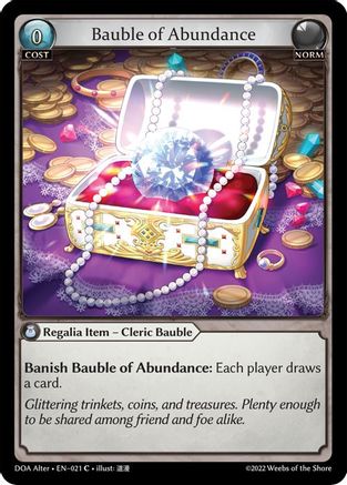 Bauble of Abundance (DAWN OF ASHES ALTER EDITION) - Premium Grand Archive Single from Dawn of Ashes Alter Edition - Just $0.25! Shop now at Game Crave Tournament Store