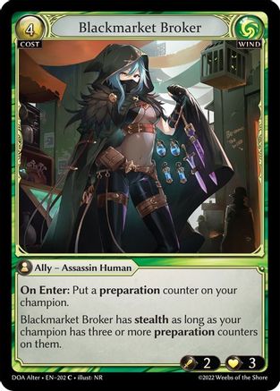 Blackmarket Broker (DAWN OF ASHES ALTER EDITION) - Premium Grand Archive Single from Dawn of Ashes Alter Edition - Just $0.25! Shop now at Game Crave Tournament Store