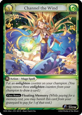 Channel the Wind (DAWN OF ASHES ALTER EDITION) - Premium Grand Archive Single from Dawn of Ashes Alter Edition - Just $0.25! Shop now at Game Crave Tournament Store