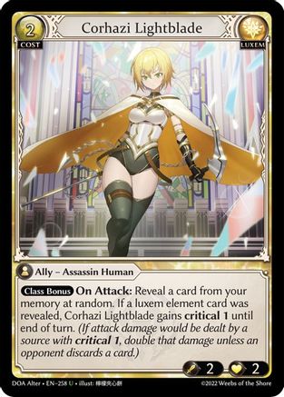 Corhazi Lightblade (DAWN OF ASHES ALTER EDITION) - Premium Grand Archive Single from Dawn of Ashes Alter Edition - Just $0.25! Shop now at Game Crave Tournament Store