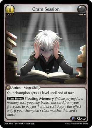 Cram Session (DAWN OF ASHES ALTER EDITION) - Premium Grand Archive Single from Dawn of Ashes Alter Edition - Just $0.25! Shop now at Game Crave Tournament Store