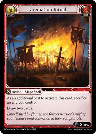 Cremation Ritual (DAWN OF ASHES ALTER EDITION) - Premium Grand Archive Single from Dawn of Ashes Alter Edition - Just $0.38! Shop now at Game Crave Tournament Store