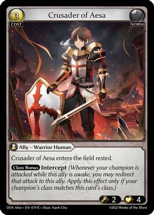 Crusader of Aesa (DAWN OF ASHES ALTER EDITION) - Premium Grand Archive Single from Dawn of Ashes Alter Edition - Just $0.25! Shop now at Game Crave Tournament Store