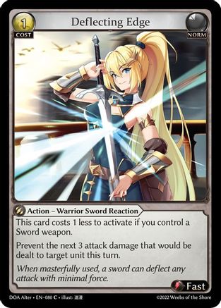Deflecting Edge (DAWN OF ASHES ALTER EDITION) - Premium Grand Archive Single from Dawn of Ashes Alter Edition - Just $0.25! Shop now at Game Crave Tournament Store