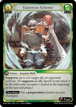 Extortion Scheme (DAWN OF ASHES ALTER EDITION) - Premium Grand Archive Single from Dawn of Ashes Alter Edition - Just $0.25! Shop now at Game Crave Tournament Store