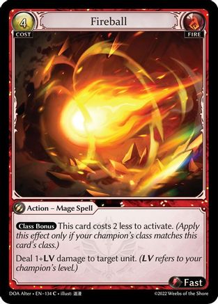 Fireball (DAWN OF ASHES ALTER EDITION) - Premium Grand Archive Single from Dawn of Ashes Alter Edition - Just $0.25! Shop now at Game Crave Tournament Store