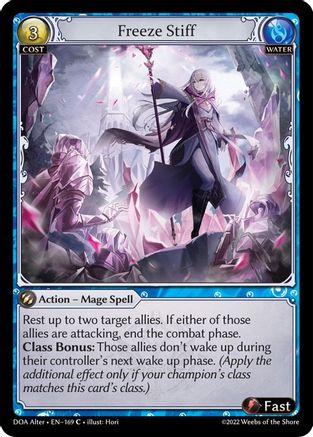 Freeze Stiff (DAWN OF ASHES ALTER EDITION) - Premium Grand Archive Single from Dawn of Ashes Alter Edition - Just $0.25! Shop now at Game Crave Tournament Store
