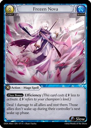 Frozen Nova (DAWN OF ASHES ALTER EDITION) - Premium Grand Archive Single from Dawn of Ashes Alter Edition - Just $0.25! Shop now at Game Crave Tournament Store