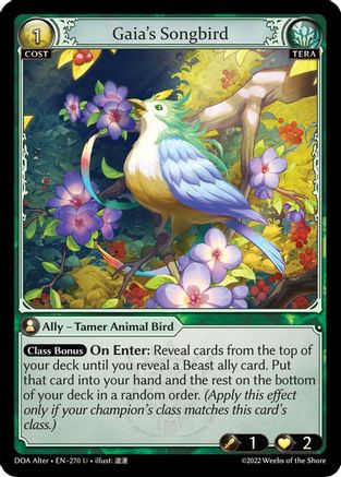 Gaia's Songbird (DAWN OF ASHES ALTER EDITION) - Premium Grand Archive Single from Dawn of Ashes Alter Edition - Just $0.25! Shop now at Game Crave Tournament Store
