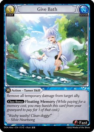 Give Bath (DAWN OF ASHES ALTER EDITION) - Premium Grand Archive Single from Dawn of Ashes Alter Edition - Just $0.25! Shop now at Game Crave Tournament Store