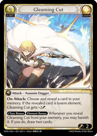 Gleaming Cut (DAWN OF ASHES ALTER EDITION) - Premium Grand Archive Single from Dawn of Ashes Alter Edition - Just $0.43! Shop now at Game Crave Tournament Store