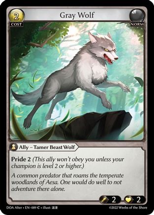 Gray Wolf (DAWN OF ASHES ALTER EDITION) - Premium Grand Archive Single from Dawn of Ashes Alter Edition - Just $0.25! Shop now at Game Crave Tournament Store