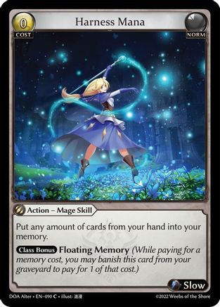 Harness Mana (DAWN OF ASHES ALTER EDITION) - Premium Grand Archive Single from Dawn of Ashes Alter Edition - Just $0.25! Shop now at Game Crave Tournament Store