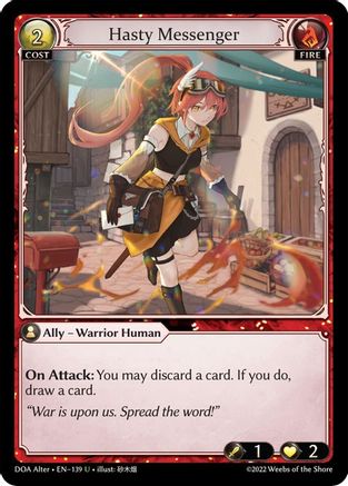 Hasty Messenger (DAWN OF ASHES ALTER EDITION) - Premium Grand Archive Single from Dawn of Ashes Alter Edition - Just $1.74! Shop now at Game Crave Tournament Store