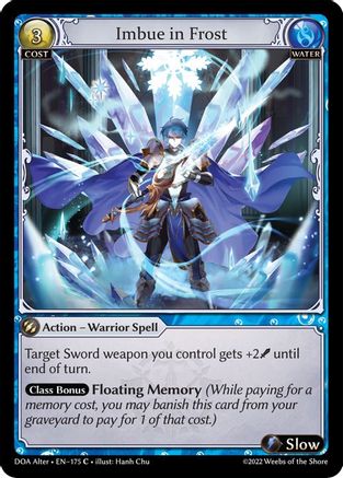 Imbue in Frost (DAWN OF ASHES ALTER EDITION) - Premium Grand Archive Single from Dawn of Ashes Alter Edition - Just $0.25! Shop now at Game Crave Tournament Store