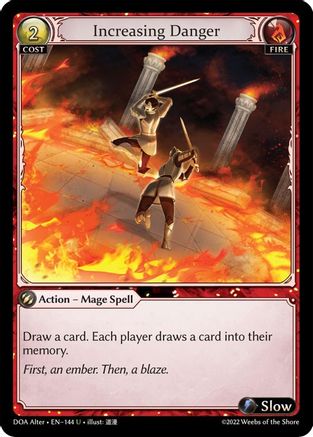 Increasing Danger (DAWN OF ASHES ALTER EDITION) - Premium Grand Archive Single from Dawn of Ashes Alter Edition - Just $1.36! Shop now at Game Crave Tournament Store