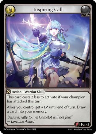Inspiring Call (DAWN OF ASHES ALTER EDITION) - Premium Grand Archive Single from Dawn of Ashes Alter Edition - Just $0.25! Shop now at Game Crave Tournament Store