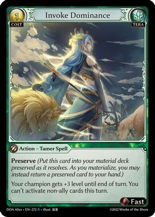 Invoke Dominance (DAWN OF ASHES ALTER EDITION) - Premium Grand Archive Single from Dawn of Ashes Alter Edition - Just $0.25! Shop now at Game Crave Tournament Store