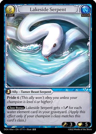 Lakeside Serpent (DAWN OF ASHES ALTER EDITION) - Premium Grand Archive Single from Dawn of Ashes Alter Edition - Just $0.25! Shop now at Game Crave Tournament Store