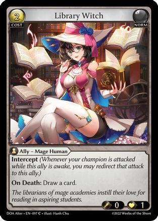 Library Witch (DAWN OF ASHES ALTER EDITION) - Premium Grand Archive Single from Dawn of Ashes Alter Edition - Just $0.25! Shop now at Game Crave Tournament Store
