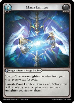 Mana Limiter (DAWN OF ASHES ALTER EDITION) - Premium Grand Archive Single from Dawn of Ashes Alter Edition - Just $0.25! Shop now at Game Crave Tournament Store