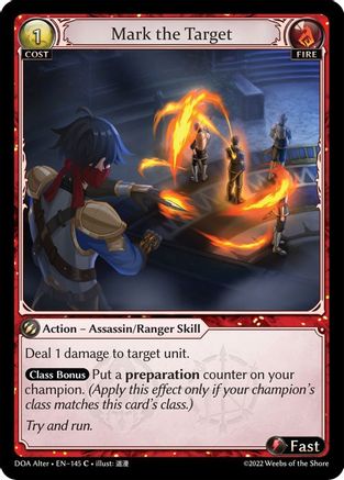Mark the Target (DAWN OF ASHES ALTER EDITION) - Premium Grand Archive Single from Dawn of Ashes Alter Edition - Just $0.25! Shop now at Game Crave Tournament Store