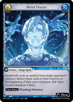 Mind Freeze (DAWN OF ASHES ALTER EDITION) - Premium Grand Archive Single from Dawn of Ashes Alter Edition - Just $0.25! Shop now at Game Crave Tournament Store