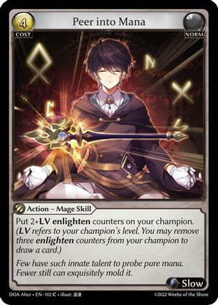 Peer into Mana (DAWN OF ASHES ALTER EDITION) - Premium Grand Archive Single from Dawn of Ashes Alter Edition - Just $0.25! Shop now at Game Crave Tournament Store