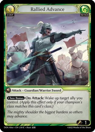 Rallied Advance (DAWN OF ASHES ALTER EDITION) Foil - Premium Grand Archive Single from Dawn of Ashes Alter Edition - Just $3.36! Shop now at Game Crave Tournament Store