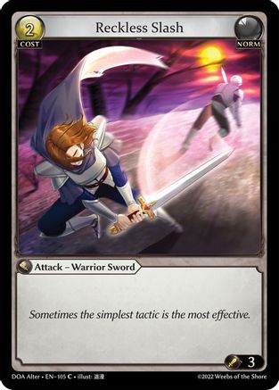 Reckless Slash (DAWN OF ASHES ALTER EDITION) - Premium Grand Archive Single from Dawn of Ashes Alter Edition - Just $0.25! Shop now at Game Crave Tournament Store