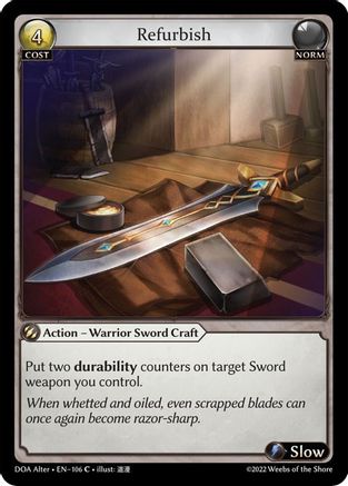 Refurbish (DAWN OF ASHES ALTER EDITION) - Premium Grand Archive Single from Dawn of Ashes Alter Edition - Just $0.25! Shop now at Game Crave Tournament Store
