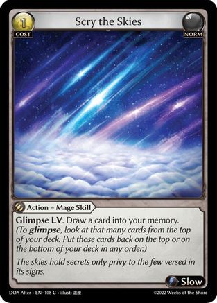 Scry the Skies (DAWN OF ASHES ALTER EDITION) - Premium Grand Archive Single from Dawn of Ashes Alter Edition - Just $0.25! Shop now at Game Crave Tournament Store