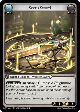 Seer's Sword (DAWN OF ASHES ALTER EDITION) - Premium Grand Archive Single from Dawn of Ashes Alter Edition - Just $0.25! Shop now at Game Crave Tournament Store