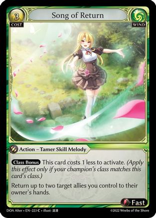 Song of Return (DAWN OF ASHES ALTER EDITION) - Premium Grand Archive Single from Dawn of Ashes Alter Edition - Just $0.25! Shop now at Game Crave Tournament Store