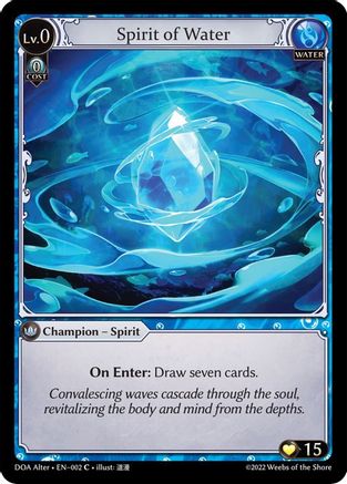 Spirit of Water (DAWN OF ASHES ALTER EDITION) - Premium Grand Archive Single from Dawn of Ashes Alter Edition - Just $0.25! Shop now at Game Crave Tournament Store