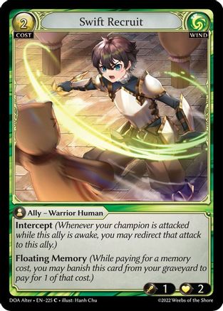 Swift Recruit (DAWN OF ASHES ALTER EDITION) - Premium Grand Archive Single from Dawn of Ashes Alter Edition - Just $0.25! Shop now at Game Crave Tournament Store