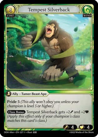 Tempest Silverback (DAWN OF ASHES ALTER EDITION) - Premium Grand Archive Single from Dawn of Ashes Alter Edition - Just $0.25! Shop now at Game Crave Tournament Store